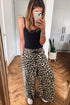 Untamed Spirit Leopard Print Drawstring Wide Leg Flowy Pants
